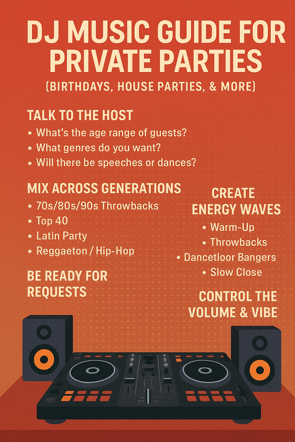DJ Music Guide for Private Parties – Birthdays, House Events & More